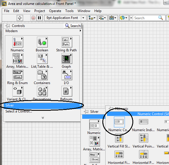 Area and volume calculation with the radius in LabVIEW, Calculate area of circle using LabVIEW, How to find area of cylinder in NI LabVIEW, LabVIEW to find area and volume of different shapes with the given radius, Find area and volume with the radius in NI LabVIEW