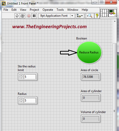 Area and volume calculation with the radius in LabVIEW, Calculate area of circle using LabVIEW, How to find area of cylinder in NI LabVIEW, LabVIEW to find area and volume of different shapes with the given radius, Find area and volume with the radius in NI LabVIEW