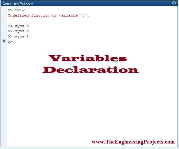 Declaration Of Variables In MATLAB The Engineering Projects