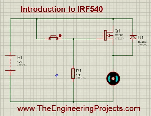 Introduction to IRF540, Introduction to IRF 540, getting started with IRF 540, getting started with IRF 540, how to use IRF540, how to get start with IRF540, IRF540 proteus, Proteus IRF540 simulation, Proteus IRF540, how to use IRF540 for the first time, Use of IRF540 for first time