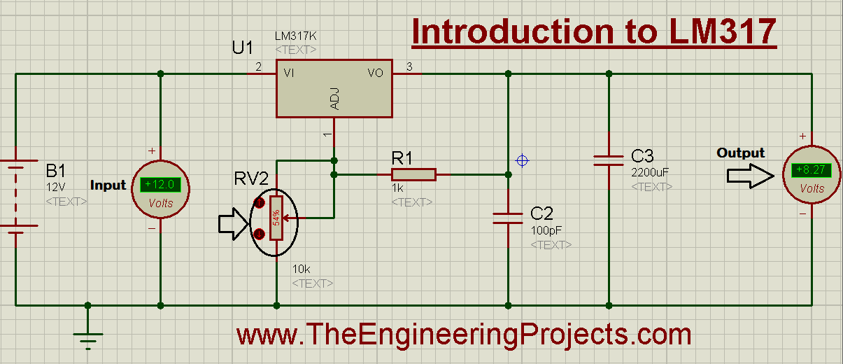 Introduction to LM317, how to start using LM317, getting started with LM317, how to getting started with LM317, how to use LM317, LM317, LM317 proteus simulation, LM317 proteus, proteus LM317