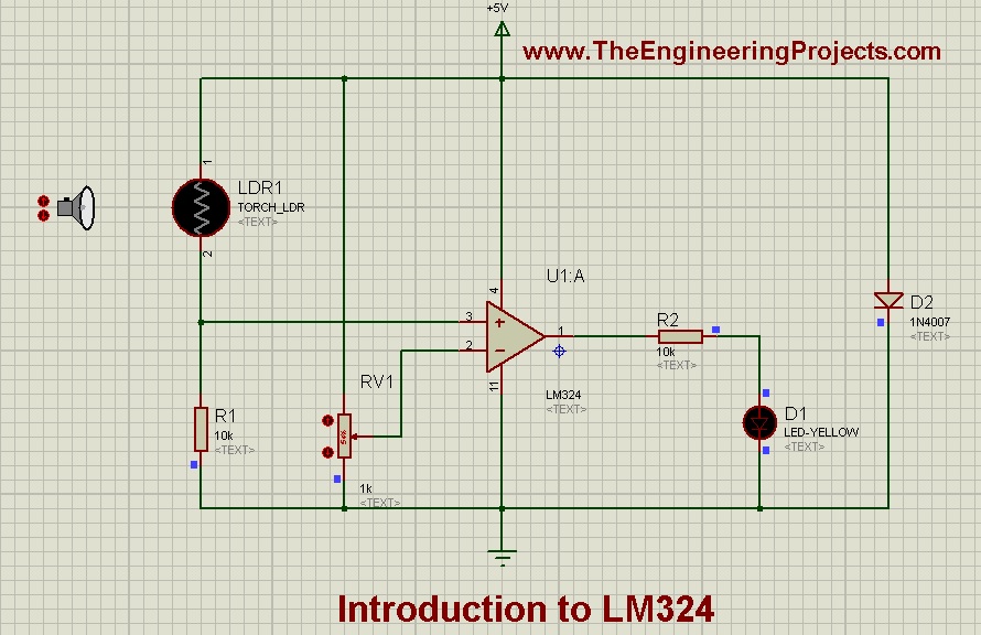 LM324_Pinout, Introduction to LM324, getting started with LM324, how to get start with LM324, how to use LM324, LM324 Proteus, Proteus LM324, use LM324 for first time, LM324 pin configuration, basics of LM324