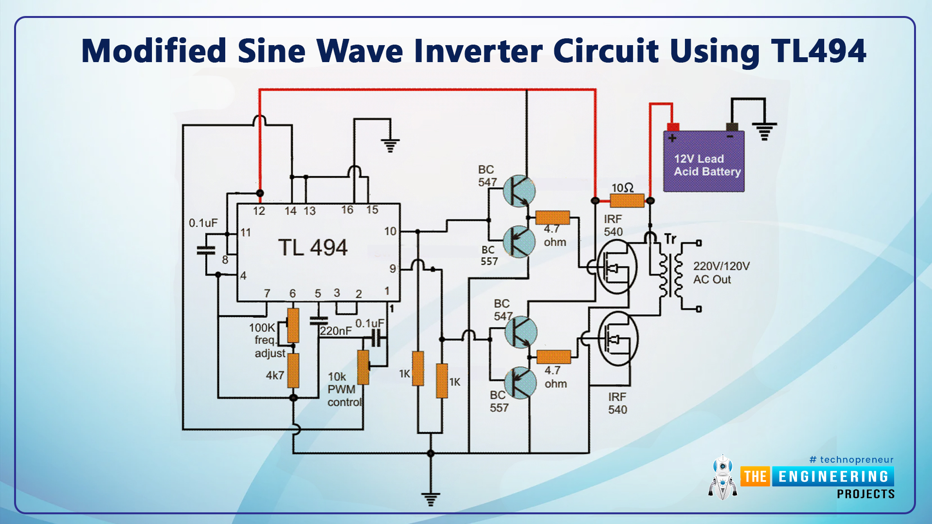 Modified Sine Wave Inverter Circuit using TL494, tl494 circuit, tl494 sine wave, tl494 sine wave