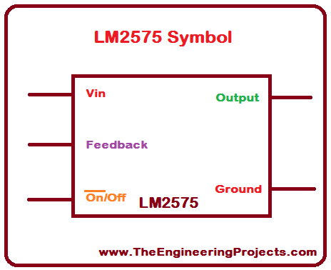 LM2575 Pinout, LM2575 basics, basics of LM2575, getting started with LM2575, how to get start LM2575, LM2575 proteus, Proteus LM2575, LM2575 Proteus simulation