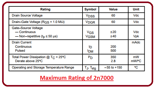 introduction to 2n7000, intro to 2n7000, working of 2n7000, principle of 2n7000, basics of 2n7000