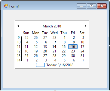 introduction to monthcalendar control, C# monthcalendar control, basics of C# monthcalendar control, intro to C# monthcalendar control,