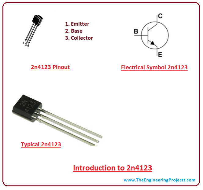 introduction to 2n4123, intro to 2n4123, basics of 2n4123, working of 2n4123, applications of 2n4123, pinout of 2n4123