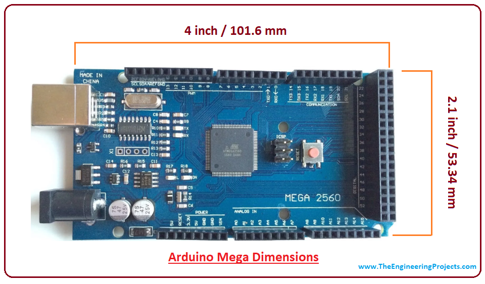 Introduction to arduino mega, intro to arduino mega, pin diagram of arduino mega, applications of arduino mega, arduino mega pinout, difference between Arduino mega and Arduino uno, arduino mega specifications