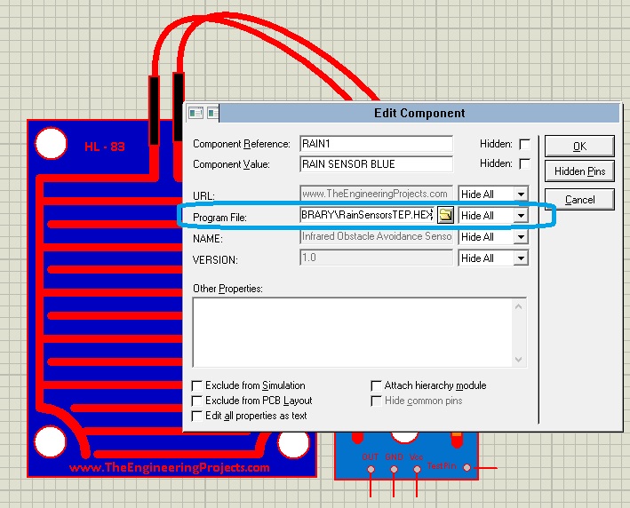 Rain Sensor Library for Proteus, rain sensor in proteus, rain sensor proteus, rain sensor simulation in proteus, rain sensor proteus