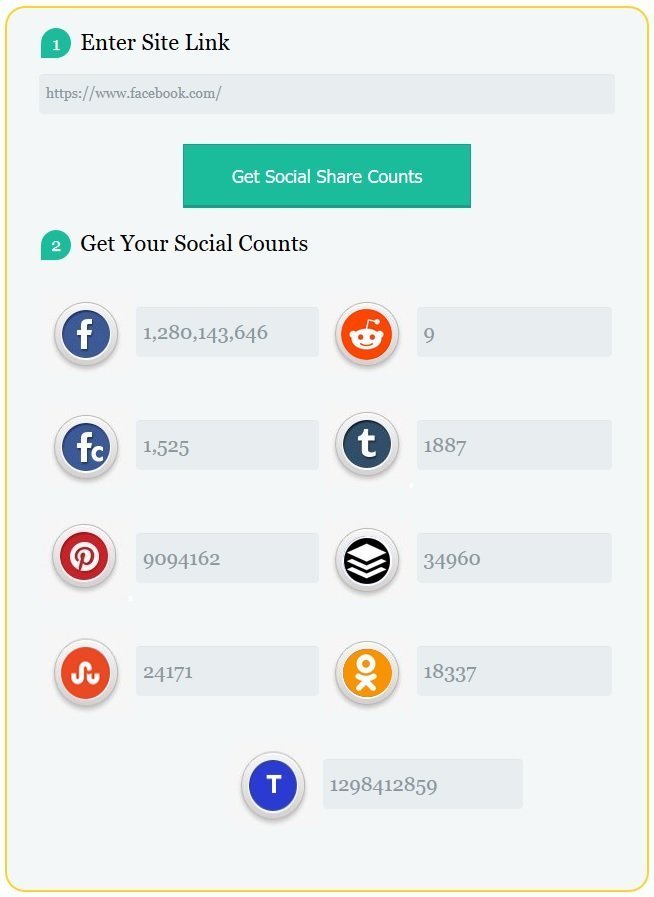 social share counts by tep, social share counter, social media counter, online tool to count social media shares