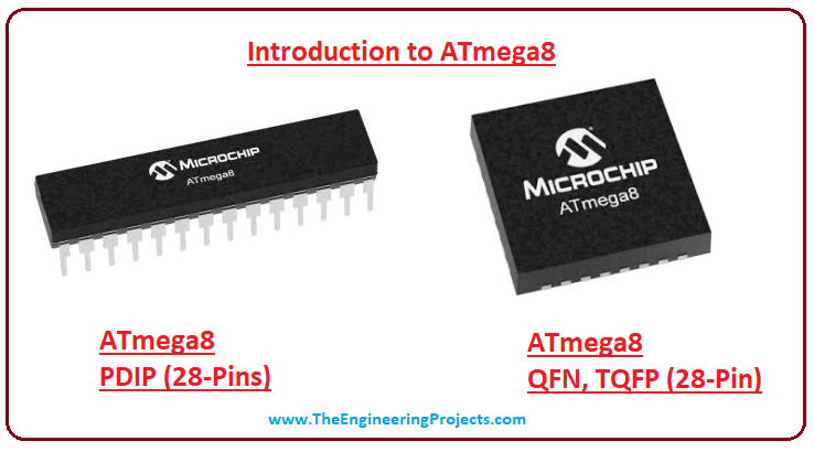 introduction to ATmega8, ATmega8 features, ATmega8 pinout, ATmega8 block diagram, ATmega8 applications