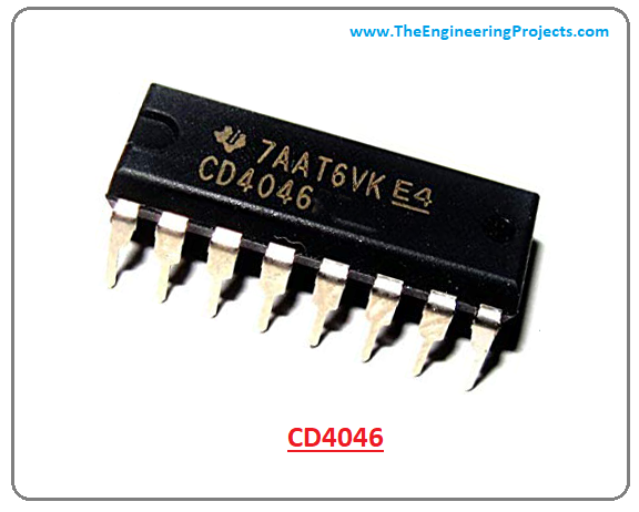 introduction to cd4046, working of cd4046, features of cd4046, applications of cd4046