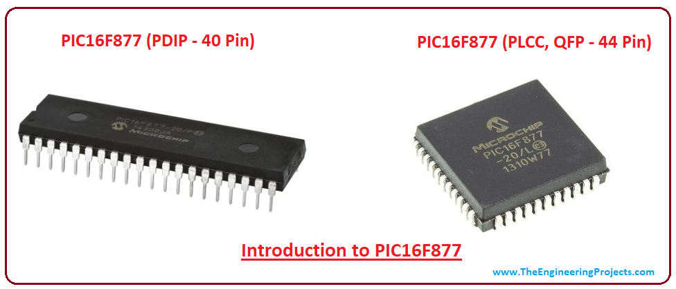 introduction to pic16f877, pic16f877 features, pic16f877 pinout, pic16f877 functions, applications