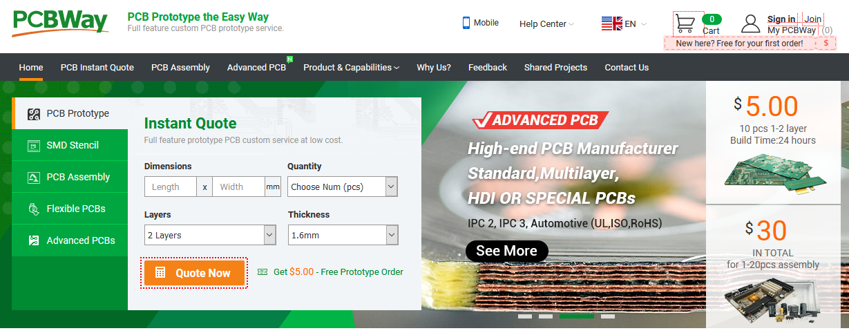 PCBWay Fabrication House, types of pcb