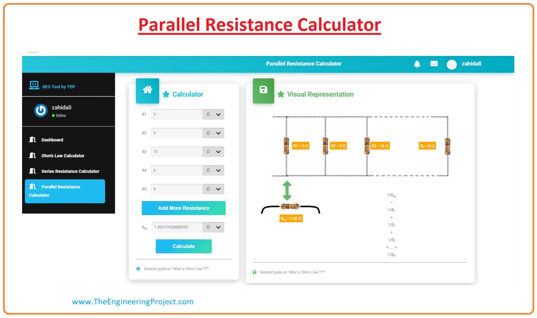 Resistance in parallel, Resistance in parallel working, Resistance in parallel applications, Resistance in parallel ohm's law, Resistance in parallel