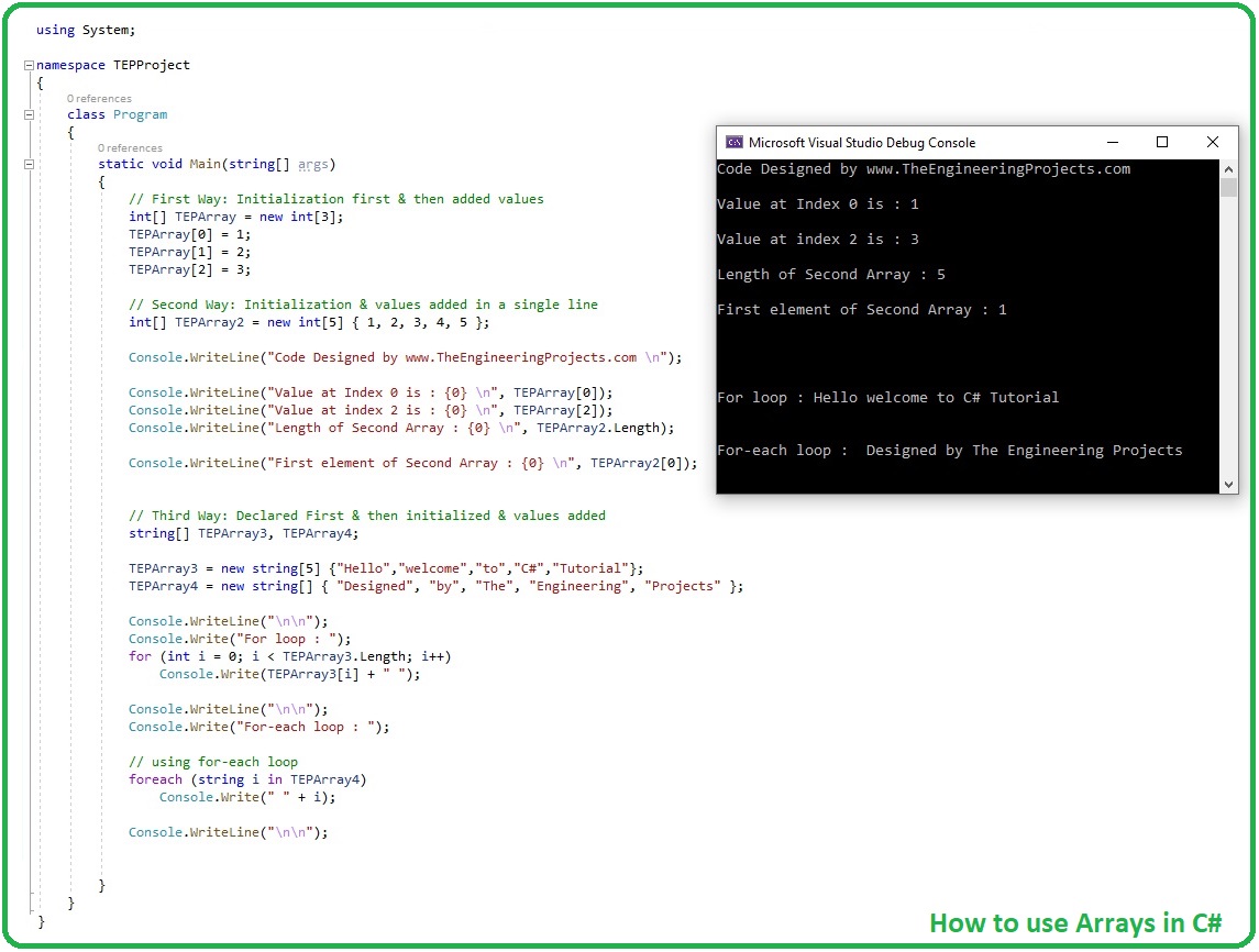 How to use Arrays in C#, Arrays in C#, array c#, c# array