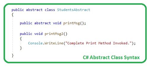 Introduction to Abstract Classes in C#,Abstract Classes in C#, Abstract Classes C#, C# Abstract Classes