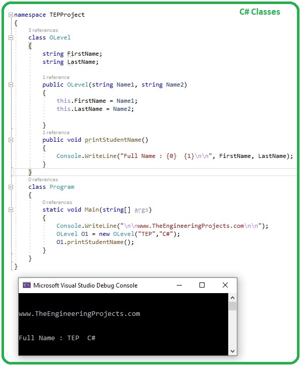 Introduction to Classes in C#, classes in c#, classes c#, c# classes