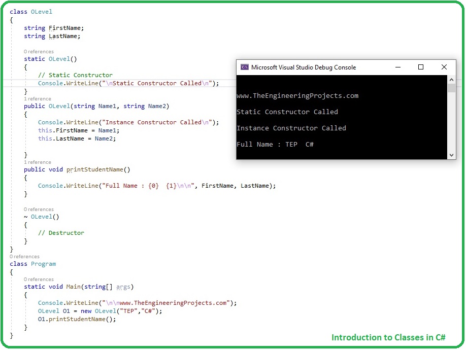 Introduction to Classes in C#, classes in c#, classes c#, c# classes