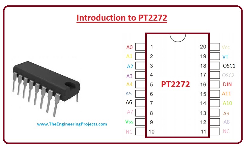PT2272, Applications of PT2272, DC Electrical Features of PT2272, Absolute Maximum Ratings of PT2272, Features of PT2272, Pinouts of PT2272, Introduction to PT2272, 