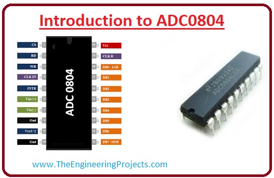 ADC0804, Applications of ADC0804, Working of ADC0804, Features of ADC0804, Pinout of ADC0804, Introduction to ADC0804