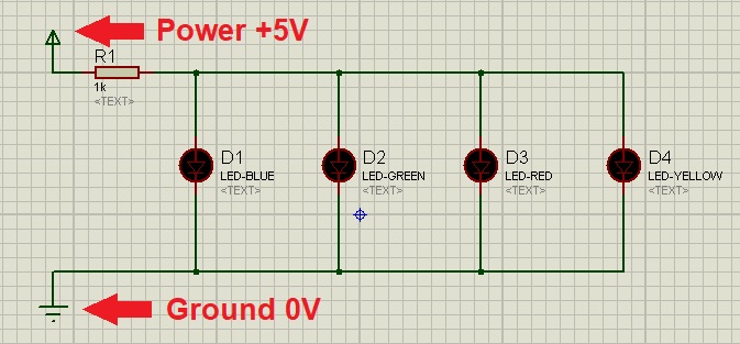 Simulate First Electronics Project in Proteus ISIS, electronics circuit in proteus, circuit designing in proteus, led project in proteus