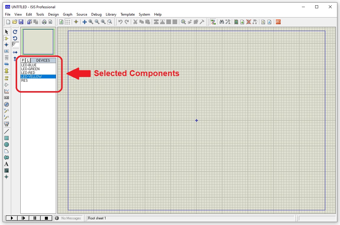 Simulate First Electronics Project in Proteus ISIS, electronics circuit in proteus, circuit designing in proteus, led project in proteus