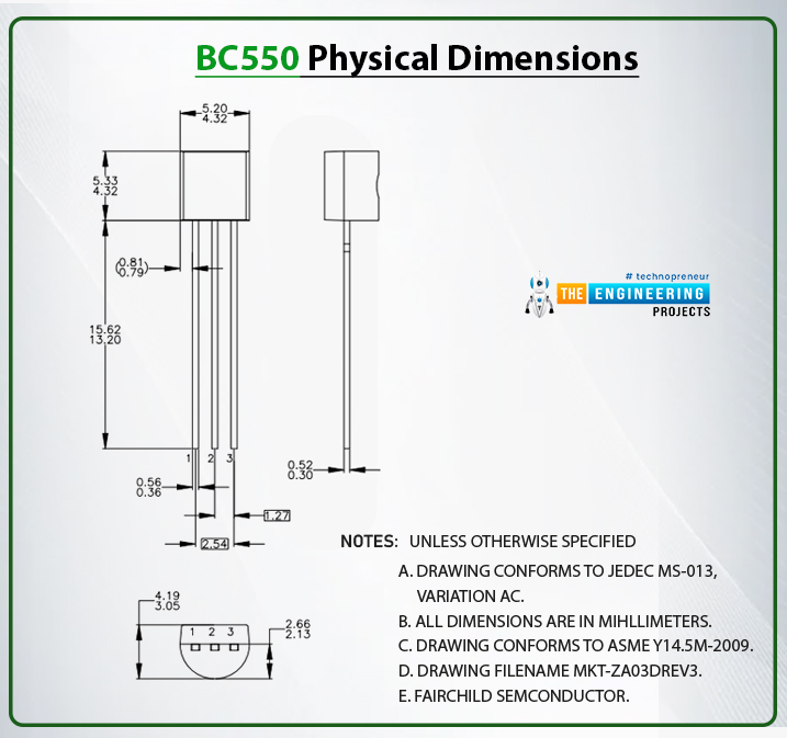 Introduction to BC550, bc550 pinout, bc550 power ratings, bc550 applications, bc550, bc550 equivalents