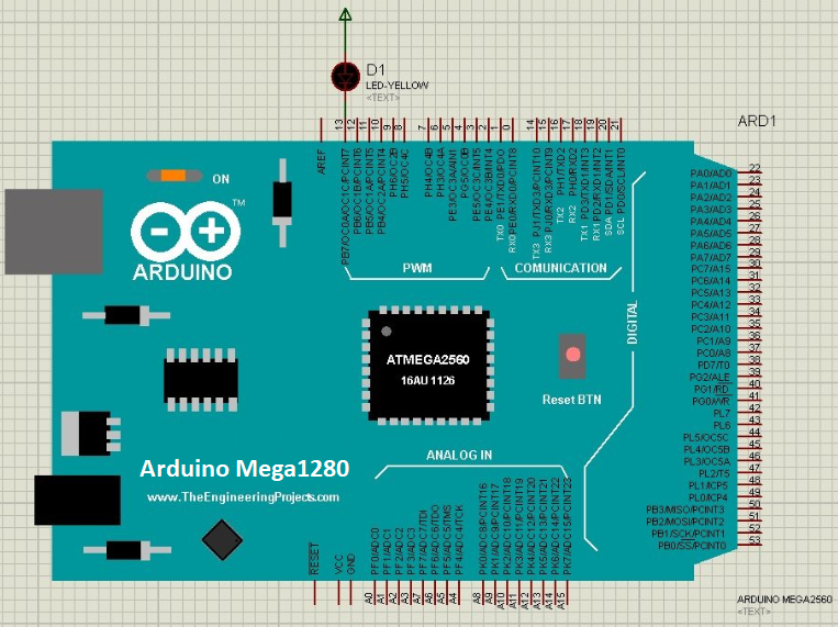 Arduino Mega 1280 Library for Proteus, Arduino Boards, Proteus simulation, Arduino Mega Library, Arduino Boards Proteus library