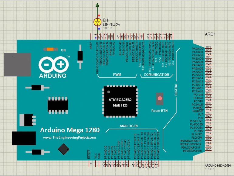 Arduino Mega 1280 Library for Proteus, Arduino Boards, Proteus simulation, Arduino Mega Library, Arduino Boards Proteus library