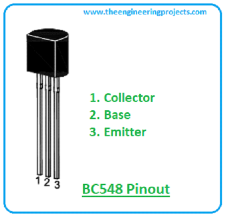 Introduction to BC548, BC548, basics of BC548, BC548 intro, bc548 datasheet, bc548 pinout, bc548 pin description