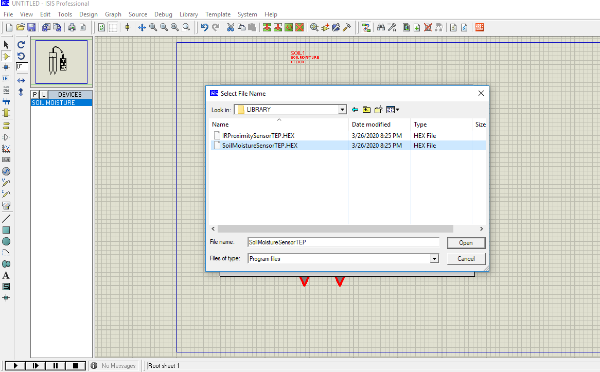 Soil Moisture Sensor Library For Proteus