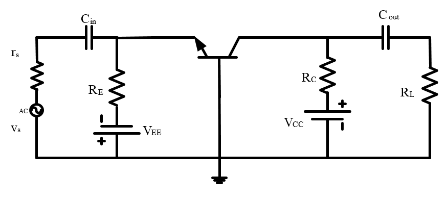 Common base amplifier, bjt amplifier in proteus, Common base bjt amplifier in proteus, implementation of Common base BJT Amplifiers