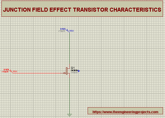 Junction Field Effect Transistor, transsitor characteristics, JFET and its characteristics in Proteus,Proteus implementation of JFET