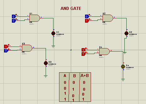 Logic Gates, AND Gate, OR GATE,NOR Gate, NOT, GATE, Proteus implementation.