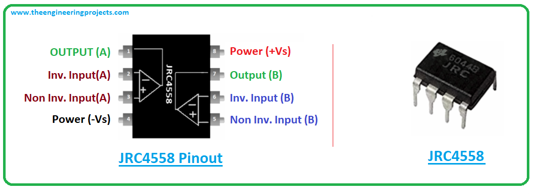 Introduction to jrc4558, jrc4558 pinout, jrc4558 power ratings, jrc4558 applications