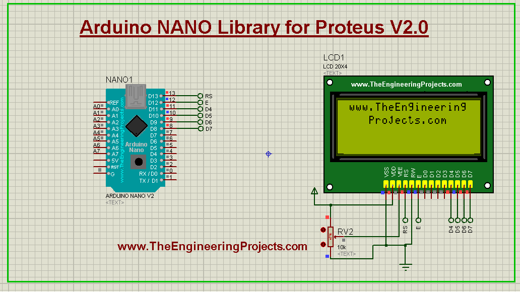 Arduino Nano Library for Proteus V2.0, Arduino Nano Proteus library