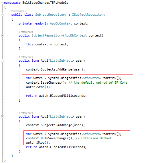 How to Increase EF Core Performance for Saving Multiple Entities, savechanges vs bulksavechanges, bulksavechanges method, bulksavechanges ef core, ef core multiple data, ef multiple entities