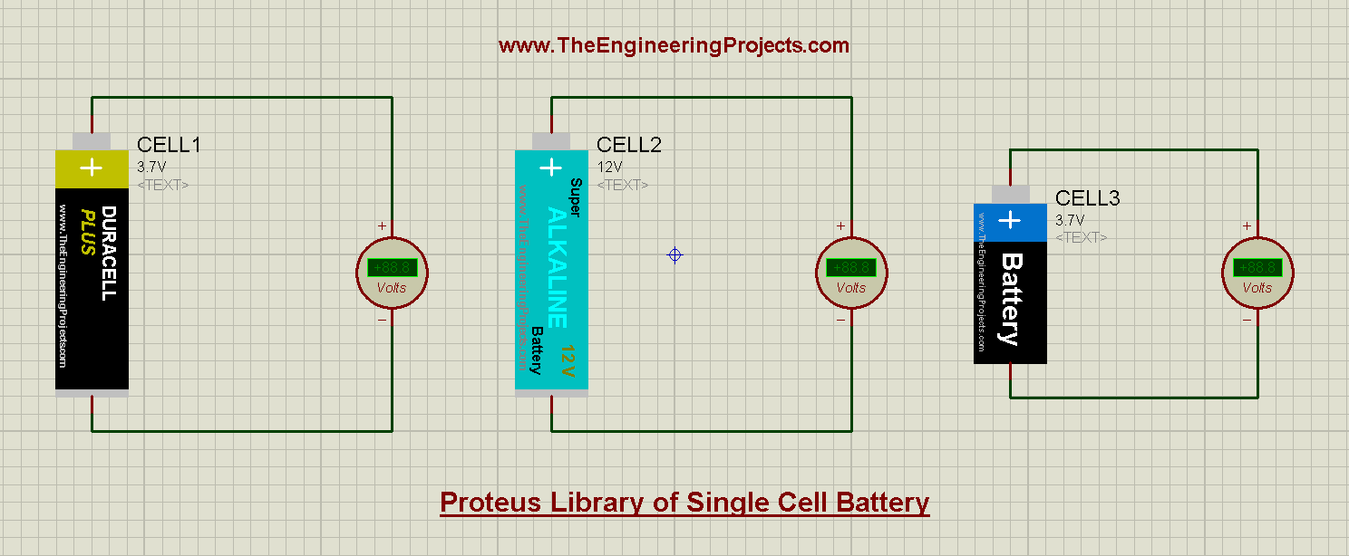 Proteus Library of Single Cell Battery, Single Cell Battery Library for Proteus, single cell in proteus, cell battery proteus, proteus cell battery, cell battery, single cell battery, single cell proteus simulation