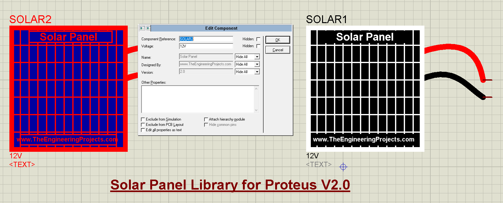 Solar Panel Library for Proteus, Solar Panel in Proteus, Solar Panel Library Proteus, Solar Panel Proteus, Solar Panel Proteus simulation, Proteus Solar Panel, Proteus simulation of Solar Panel