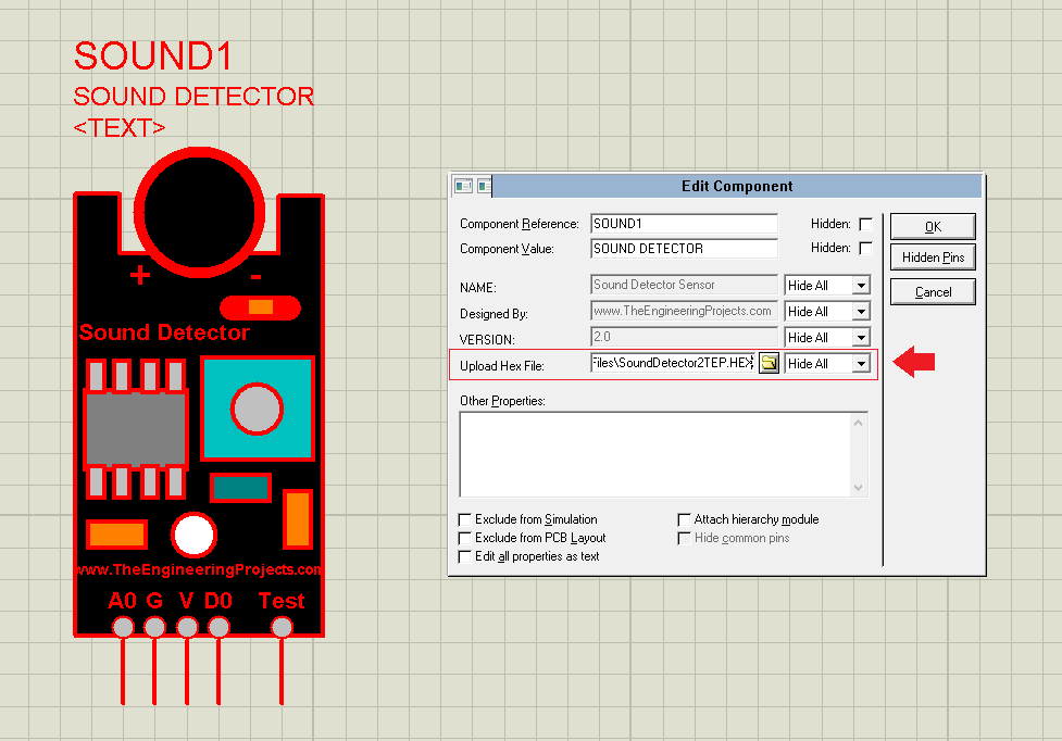 Sound Detector Library for Proteus V2.0, Sound Detector Library for Proteus, Sound Detector in Proteus, Sound Detector Proteus, Sound Detector Proteus simulation