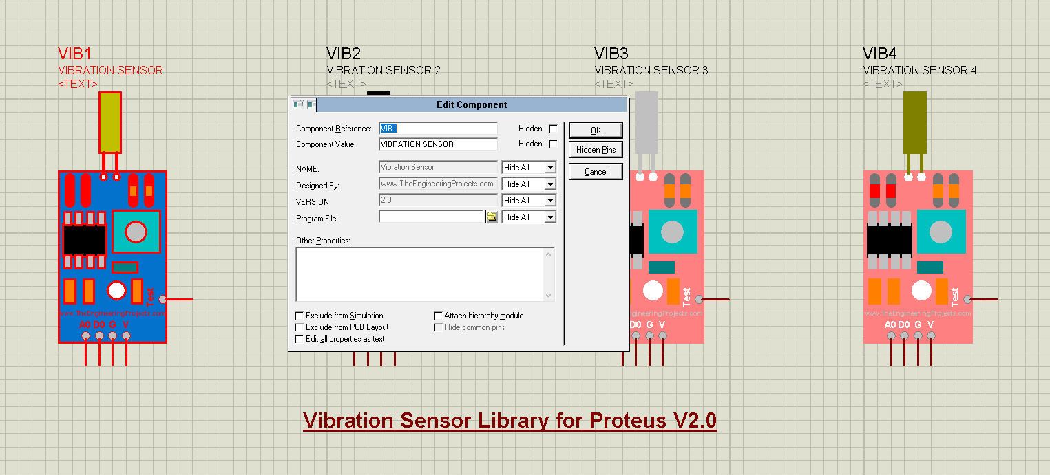 Vibration Sensor Library for Proteus, Vibration Sensor in proteus, Vibration Sensor proteus, proteus Vibration Sensor, Vibration Sensor proteus simulation, Vibration Sensor simulation of proteus