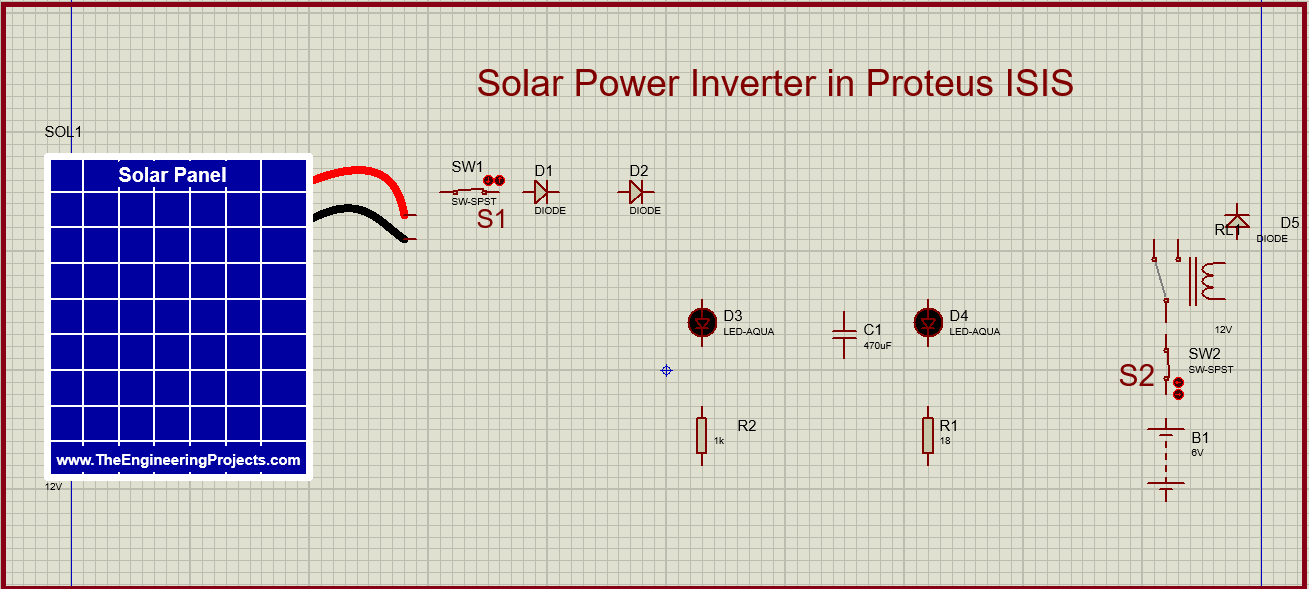 Solar inverter, inverter in Proteus, solar inverter in Proteus, Proteus library of Solar Panel, Cicuit for Solar Panel inverter in Proteus