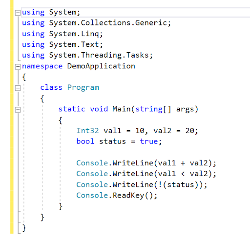 c# data types, value data types, pointer data types, c# variables, c# operators, relational operators in c#