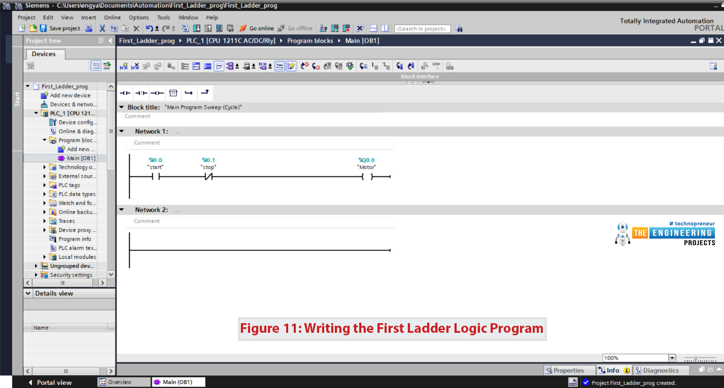 Ladder logic contact, Normally open contact, Normally close contact, The coil, Create our very first ladder program, Creating a new project on the TIA portal, Writing the first program on the TIA portal software, Simulating the first ladder logic program, Simulating our first program, Simulating ANR, OR, and NOT logic, AND logic, OR logic, NOT logic, Enjoying simulation of the latching ladder program, Latching output, Latching ladder code simulation, Latching using set and reset, The signal edges