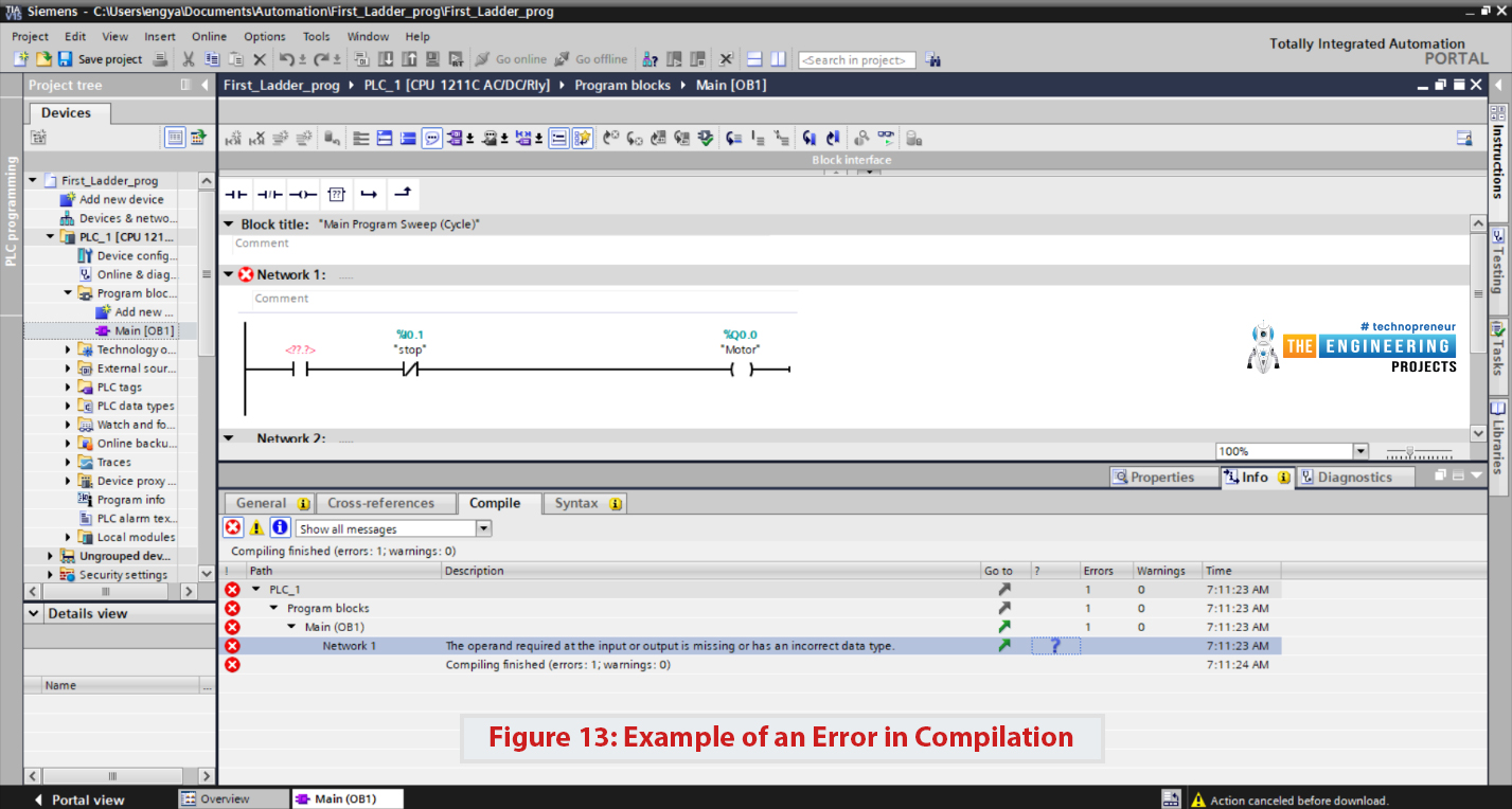 Ladder logic contact, Normally open contact, Normally close contact, The coil, Create our very first ladder program, Creating a new project on the TIA portal, Writing the first program on the TIA portal software, Simulating the first ladder logic program, Simulating our first program, Simulating ANR, OR, and NOT logic, AND logic, OR logic, NOT logic, Enjoying simulation of the latching ladder program, Latching output, Latching ladder code simulation, Latching using set and reset, The signal edges