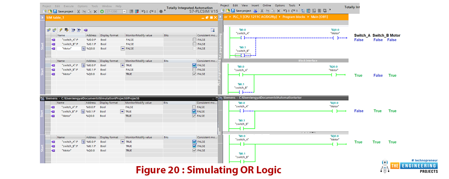Ladder logic contact, Normally open contact, Normally close contact, The coil, Create our very first ladder program, Creating a new project on the TIA portal, Writing the first program on the TIA portal software, Simulating the first ladder logic program, Simulating our first program, Simulating ANR, OR, and NOT logic, AND logic, OR logic, NOT logic, Enjoying simulation of the latching ladder program, Latching output, Latching ladder code simulation, Latching using set and reset, The signal edges