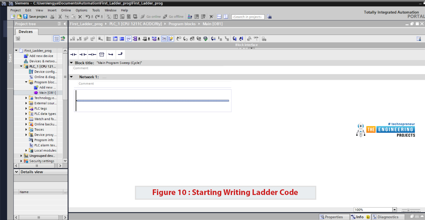 Ladder logic contact, Normally open contact, Normally close contact, The coil, Create our very first ladder program, Creating a new project on the TIA portal, Writing the first program on the TIA portal software, Simulating the first ladder logic program, Simulating our first program, Simulating ANR, OR, and NOT logic, AND logic, OR logic, NOT logic, Enjoying simulation of the latching ladder program, Latching output, Latching ladder code simulation, Latching using set and reset, The signal edges