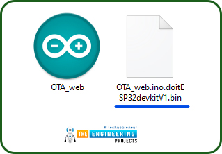 ESP32 OTA web updater, Code for OTA web updater implementation in ESP32, Code description, Serial monitor, Testing, Test code, Test code description, How to generate a bin file, LED blink