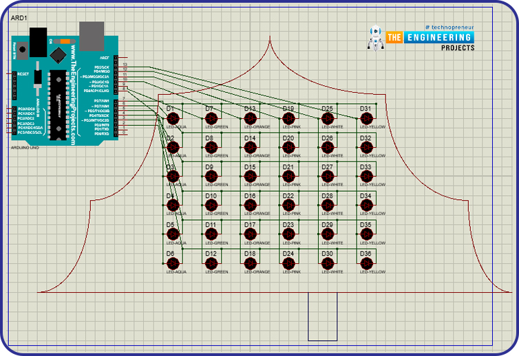 Christmas Tree simulation, Christmas Tree using arduino, Christmas Tree project with arduino, Christmas Tree in proteus, Christmas Tree proteus simulation, Christmas Tree project download, Christmas Tree arduino code